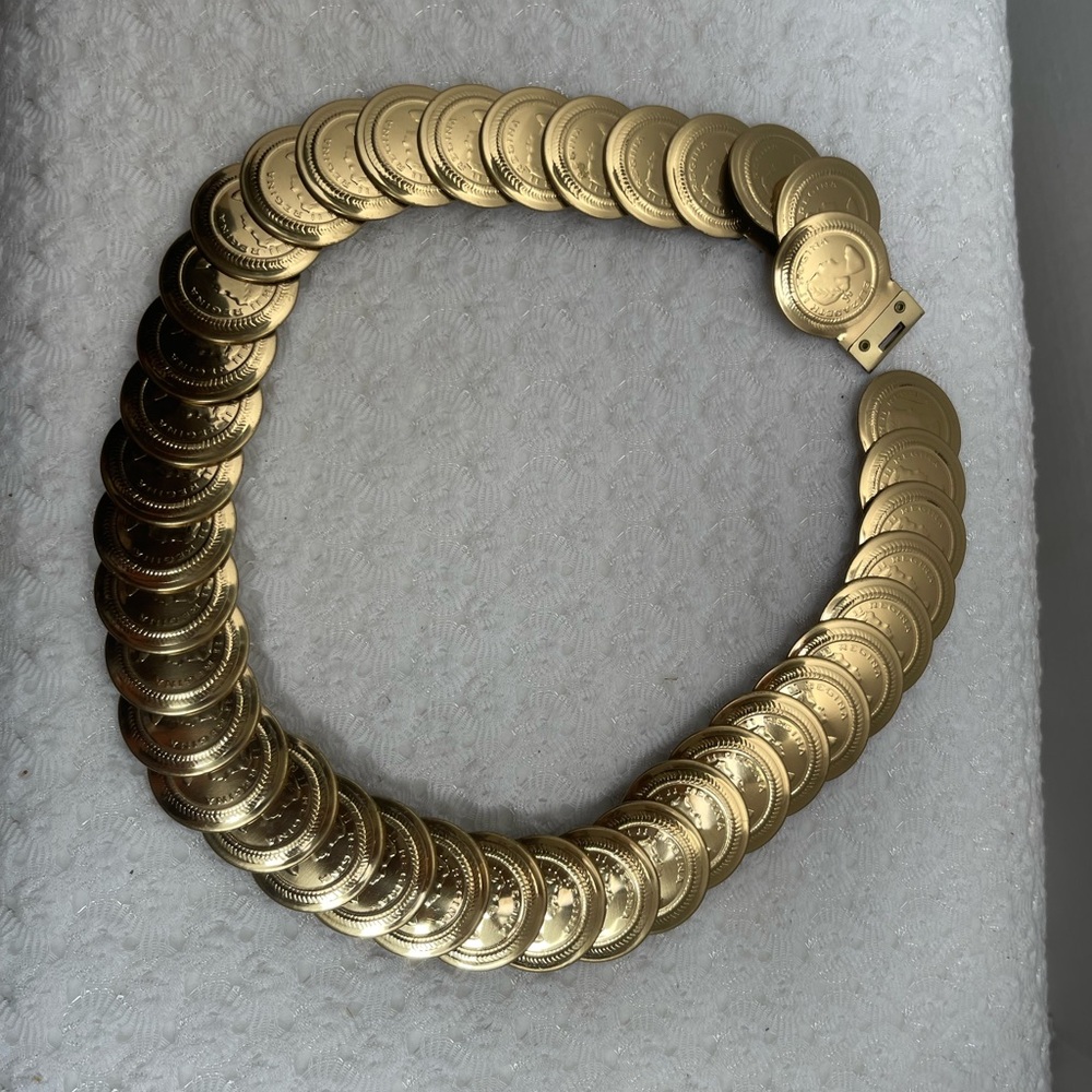 Stretchy Gold Coin Belt